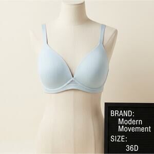Modern Movement 36D Bra Light Blue T Shirt Lightly Lined No Wire